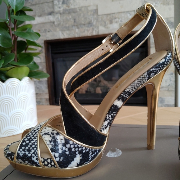 BCBG MaxAzria Criss Cross High Heel Sandals - Picture 2 of 11